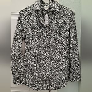 J. Crew Slim Secret Wash Cotton Poplin Mens Floral Dress Shirt Size XXSmall. New